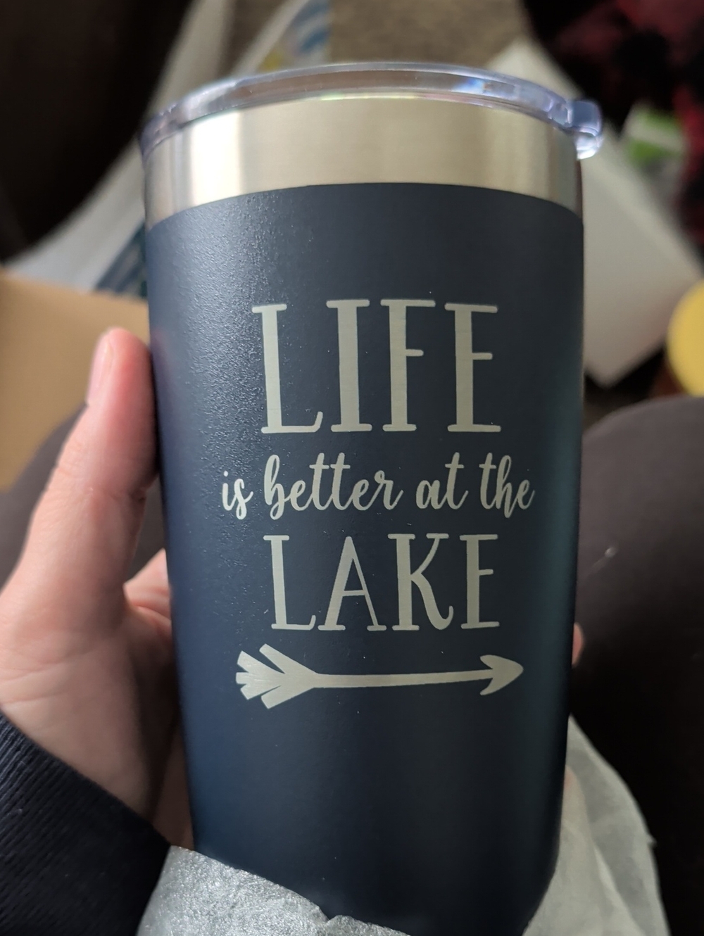 Brand New! 20oz "Life is better at the lake" tumbler